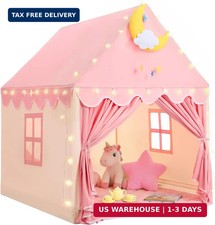 Kids Tent for Grils Indoor: with Mat, Star Lights - Pink Play Tents for Kids Ind