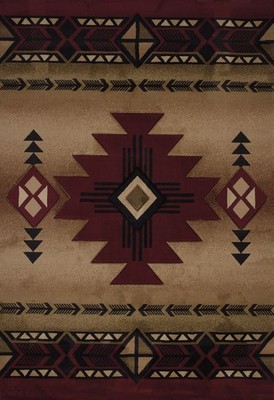 Red Diamond Runner Lodge Area Rug 2x7 Arrow Geometric Carpet:Approx 2'7'' x 7'4''