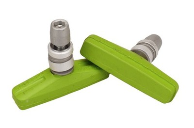 KOOL STOP Tuff composite mags THREADED V-brake U-brake pads LIME GREEN (PAIR)