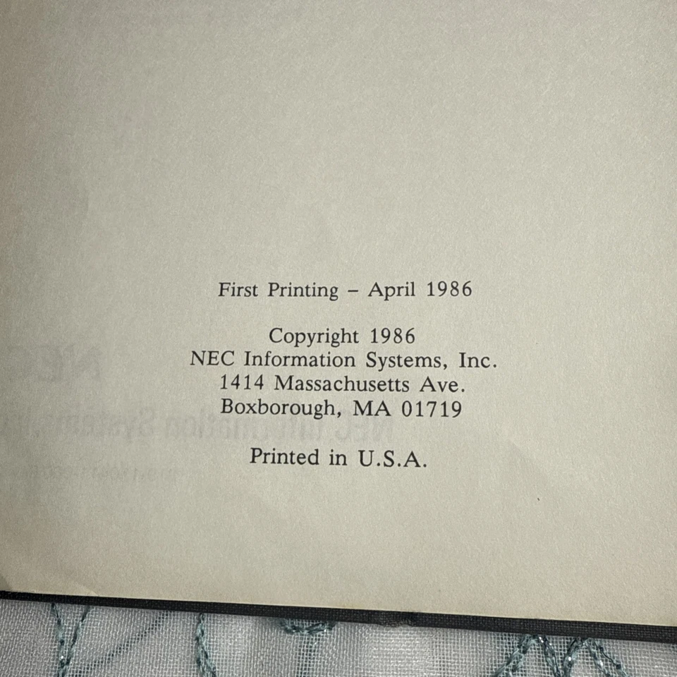 Vintage NEC APC IV MS-DOS User Manual Binder 1986 Personal Computer Guide - Image 4 of 4