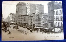 vintage 1907 Main Street looking North Buffalo New York NY photo Postcard