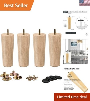 Set of 4 Tapered Solid Wood Legs - 3-Inch Height for Stylish Furniture Renewal