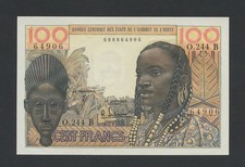 WEST AFRICAN STATES 100 francs note (1965) Benin Krause 201f Banknotes