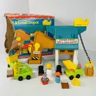 Vintage Fisher Price Lift and Load Depot 942 Construction Little People Lot 1977
