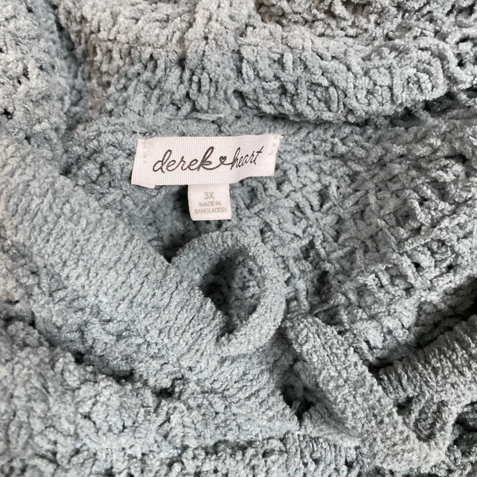 Sudadera con capucha gris de felpa acanalada mullida Derek Heart talla 3X súper suave Foto 2 de 4