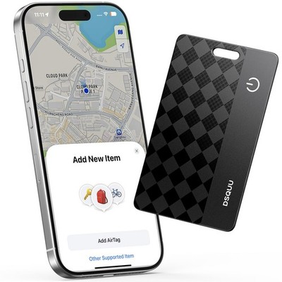 Wallet Tracker Card -Tag (iOS Only) Ultra-Thin 0.07in IP68 Waterproof Bluetoo...