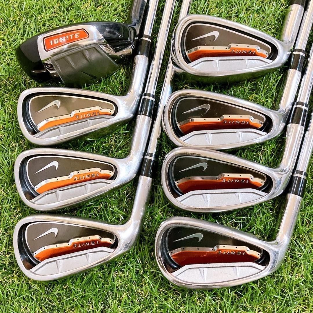 【NIKE】IGNITE イグナイト ゴルフクラブ 8本セット UNI-FLEX Nike IGNITE Iron Set 8pcs 3-PW Steel Flex Uniflex Left
