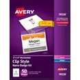 3"x4" Name Badge Labels, Paper, White, Clip Style