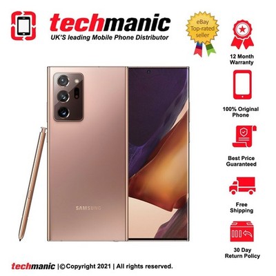 New Samsung Note 20 Ultra 5G 128GB Mystic Bronze Factory Unlocked US Stock