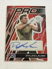 Dylan Laube Autograph Red Prismatic 2/3 2024 Leaf Pro Set Metal # GP-DL1