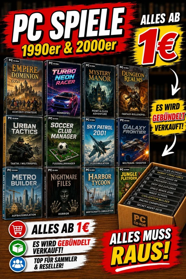 PC Games 1990-2014 alle Genres - Alles muss raus Verkauf USK 0 bis 16