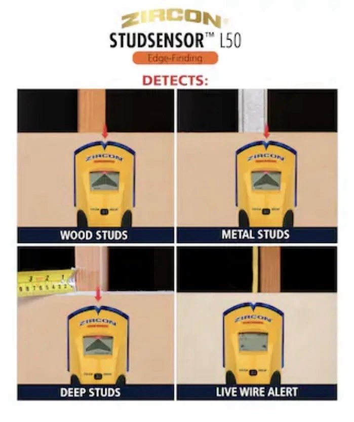 $24.99 Zircon StudSensor L50 Stud Finder with WireWarning 1.5-in Scan (020) - Image 4 of 4