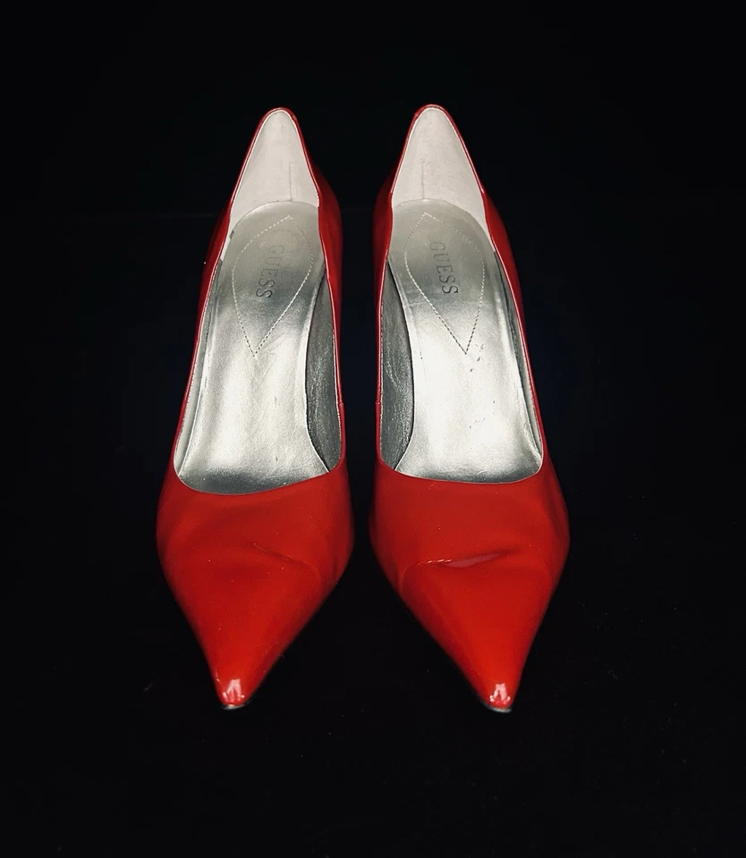 GUESS Red Patent Leather Stiletto Heels - Size 10 - Image 2 of 4