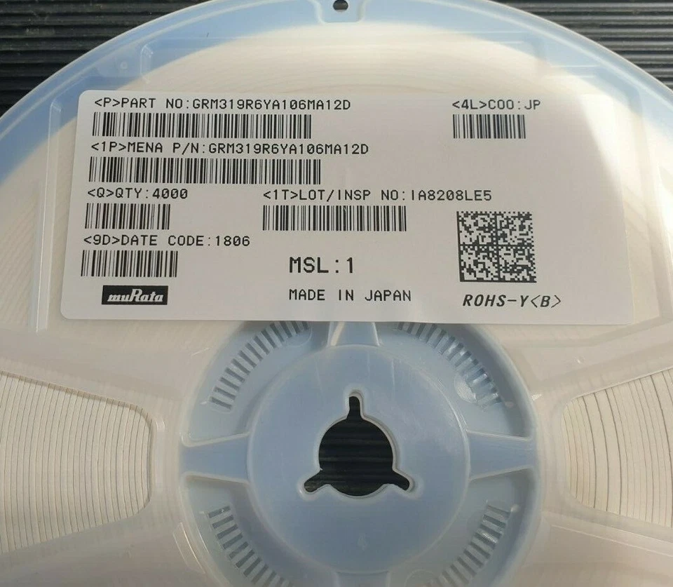 Condensateurs céramique multicouches MURATA GRM319R6YA106MA12D 10uF 35v 4000/... - Photo 3/4