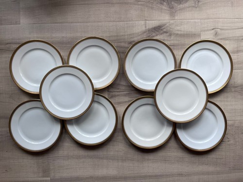 The Burlingame Salad Plates Rosenthal Selb Bavaria Dessert Gold Trim Lot Of 10 - Picture 5 of 13