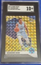 Desmond Bane 2020-21 Panini Mosaic Rookie #211 Reactive Yellow Prizm SGC 10