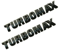2pcs  Hood Letter Logo Emblem Badge for 2024-2025 Turbo-max 85079242 glossy