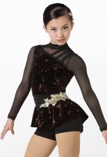 EUC Weissman Jazz Gems Added Tap Dance Costume 14697 Copper Gold Black Size SA