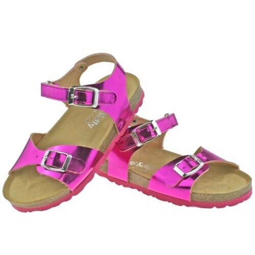 CNA8 Fuxia Metallic Lara Adjustable Ankle Sandals Lelli Kelly LK4584