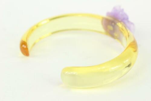 Chanel Translucent x Purple 01P Camellia Rose Flower Bangle Bracelet 830ca32 - Picture 3 of 12