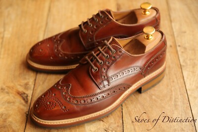 Russell & bromley Tan Brown Leather Derby Brogue Shoes UK 6 US 7 EU 40