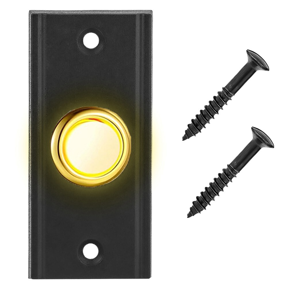 Heavy Duty Metal Doorbell Push Button With Bronze LED Light – 5 Inch Wired Bell Switch, Waterproof, Temp Resistant For Front & Back Door (Antique Bronze)