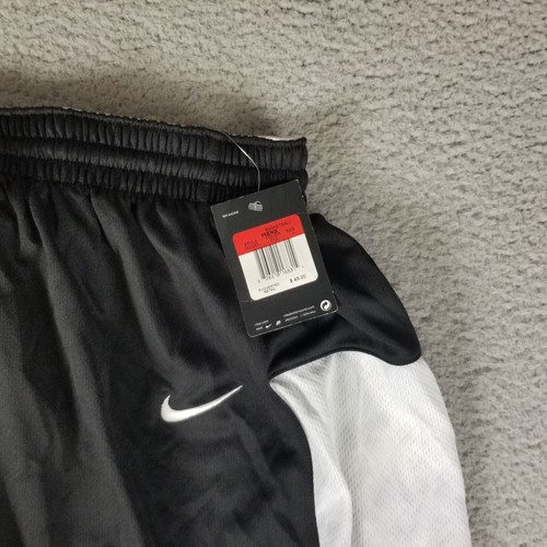 NIKE MENS BASKETBALL SHORTS WHITE BLACK LARGE FAST BREAK ACTIVE ATHLETIC NWT - Picture 2 of 10