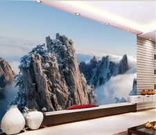 3D montagna fiocchi di neve ZHUC17881 carta da parati immagine da parete carta da parati fotografica rimovibile Ann