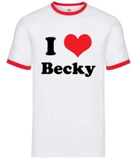 I Love Becky - Mens Ringer - Sing Singer Lyrics Fan Love Tour Concert