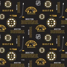 Boston Bruins Cotton Fabric-NHL Quilting Fabric Sold By The Full Yard-Multi A/O