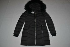 Authentic Rudsak Womens Malefica Quilted Down Puffer Removable Fur Blk All Sizes