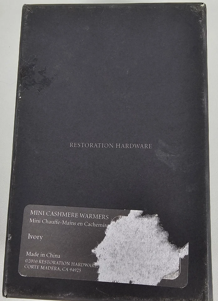 Mitones de lana de cachemir para bebé niño pequeño restauration Hardware calentadores de manos marfil suave Foto 4 de 4