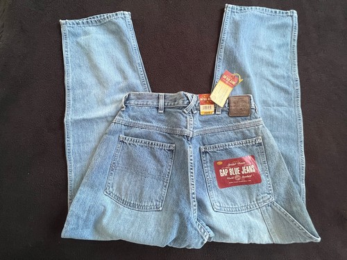 Gap Vintage 90’s Men’s Sandblasted Carpenter’s NWT Jeans 29X30 Zip Fly Multi Pkt - Picture 13 of 14