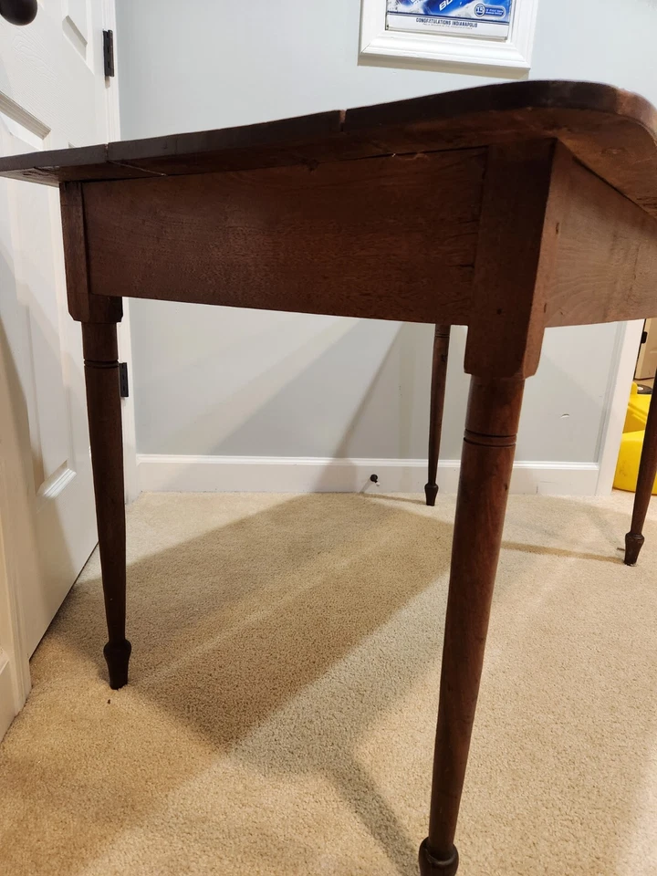 1800s Antique Primitive Farm Table Kitchen Bakers Square Nail Solid 19th Century - Image 4 of 4