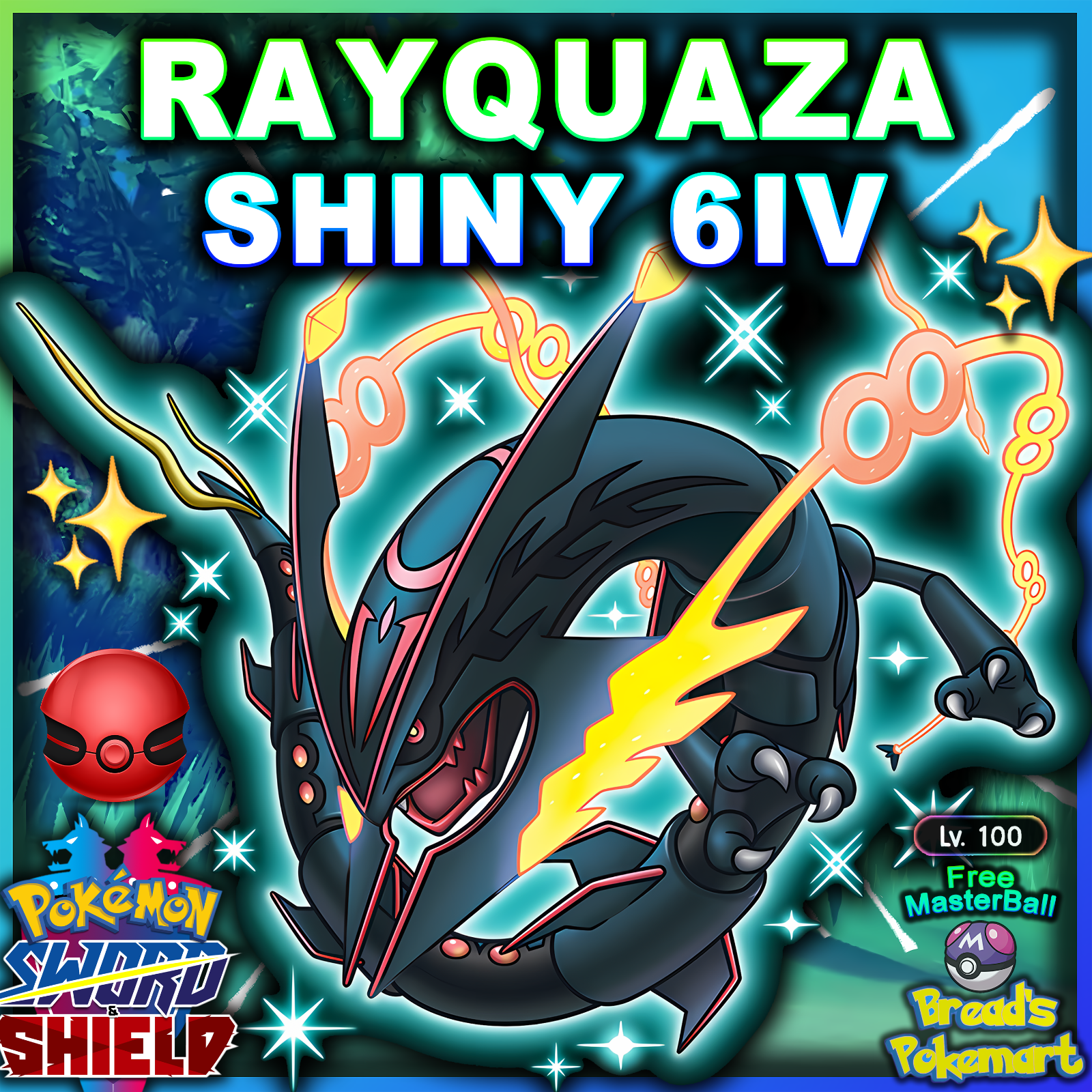  elymbmx 6IV and Shiny Rayquaza Event Legendary Holding