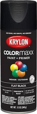 6 x Krylon COLORmaxx ✨ Flat Black Spray Paint 12 oz Paint & Primer Fast Dry 5546