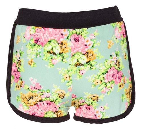 Womens Summer High Waist Casual Floral Beach Hot Pants Ladies Shorts Runner - Picture 11 of 12