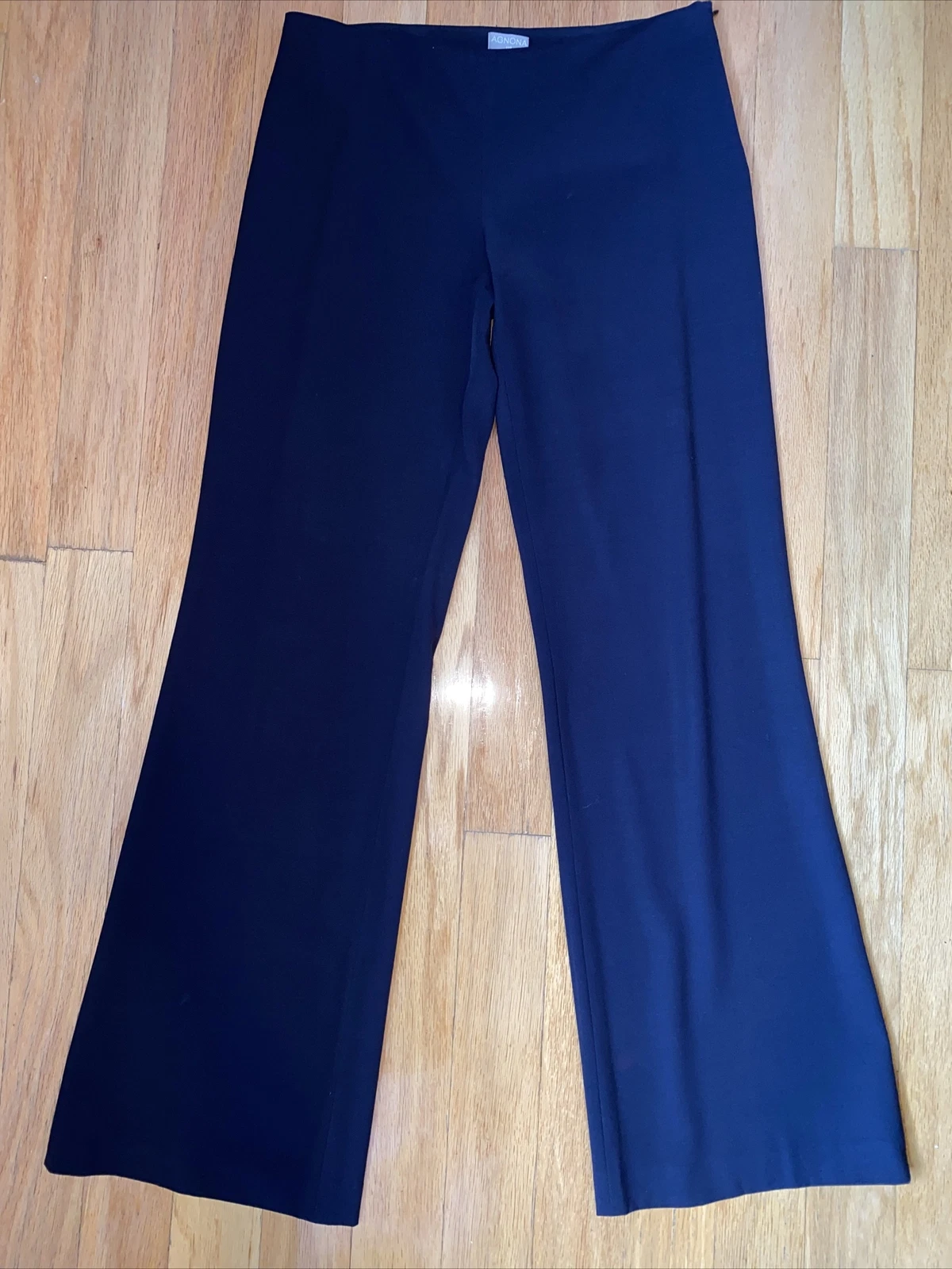 Agnona Bergdorf Goodman Y2K Vintage Wide Leg Navy Blue Trousers 42 6 Small EUC
