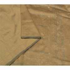 Sanskriti Vintage Brown Indian Sarees Blend Silk Woven Premium Sari Craft Fabric