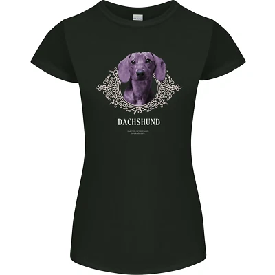 Eine Dachshund-Hund Mit Dekoration Damen Petite Schnitt Maglietta - Bild 1 von 4