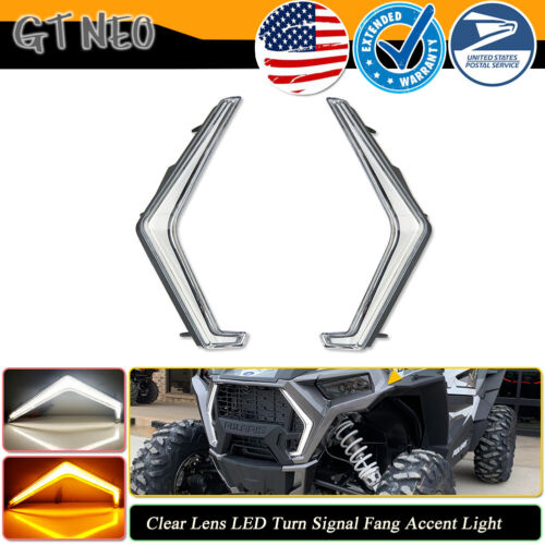 For Polaris RZR XP 1000 Turbo 19-22 LED Grille Light Turn Signal Fang Accent DRL - Picture 1 of 12