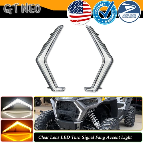 For Polaris RZR XP 1000 Turbo 19-22 LED Grille Light Turn Signal Fang Accent DRL