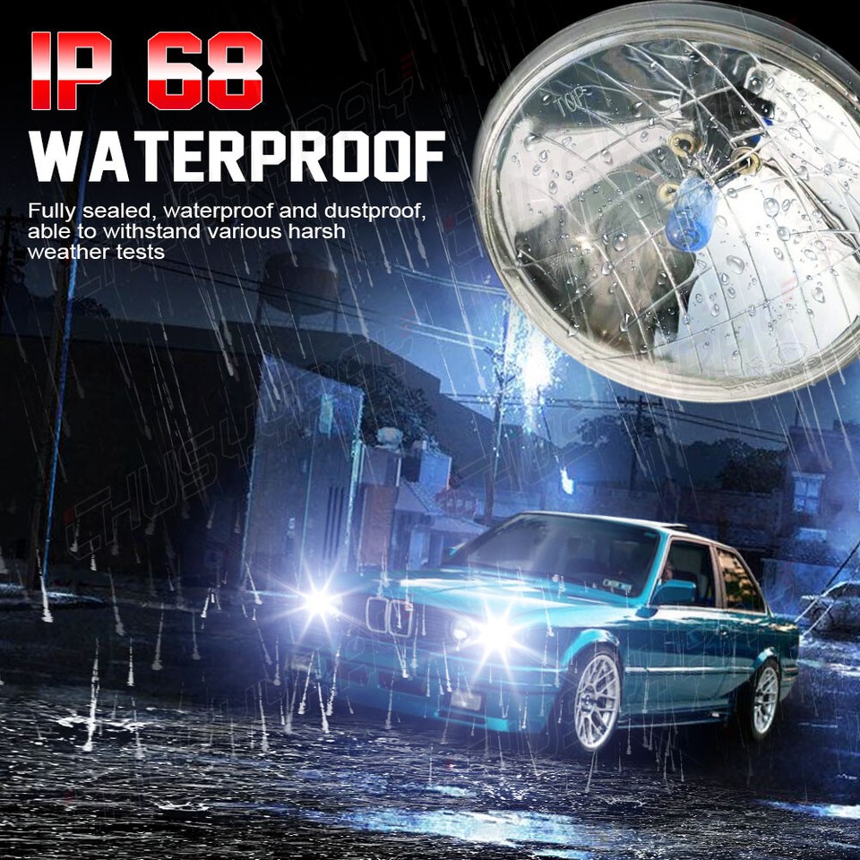 5.75" Halogen Sealed Beam Headlight Pair – Hi/Low H5006 For Cars, Trucks, Motorcycles