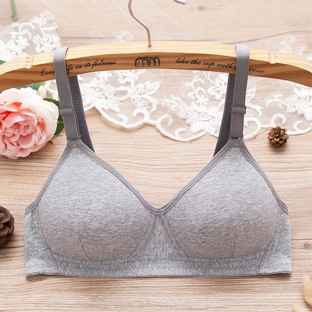 Lightly Lined Wireless Cotton Bra - Old rose