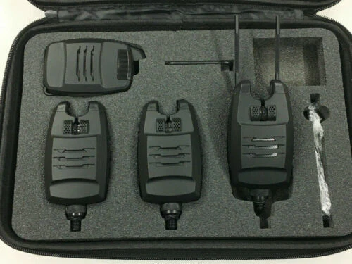 3 x Bite Alarms and Receiver Set in Case. Snag Bars, Jack Plugs, Bright LED's — 第 3/4 张图片