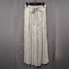 NEW American Eagle Stripped Wide Leg Pants Women's S Cream Blue Boho Retro