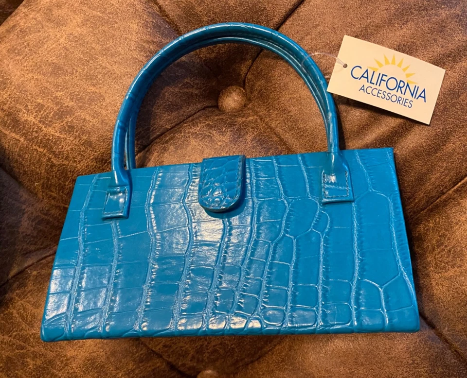 California Accessories Eyeglasses Purse w/ Multi-color Case Turquoise NEW NWT - Image 3 of 4