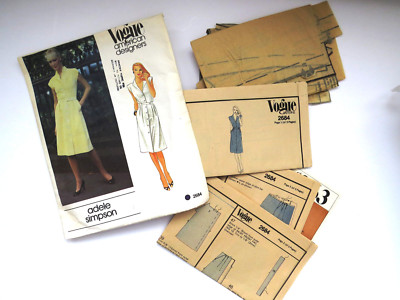Size 12 -1970s Vogue American Designers Dress Pattern 2684 Adele Simpson Womens