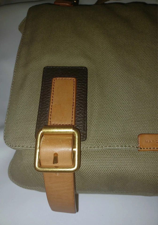 Bolso Mensajero Marc Jacobs Lona Cuero Hombres Verde Ejército REPARADO ¡VENDIDO COMO ESTÁ! Foto 2 de 4