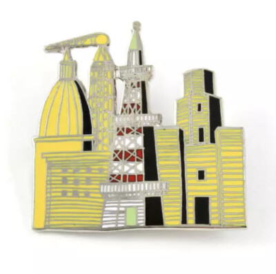 Vintage ACME Studio  Complex  Enamel Brooch by Architect ALDO ROSSI